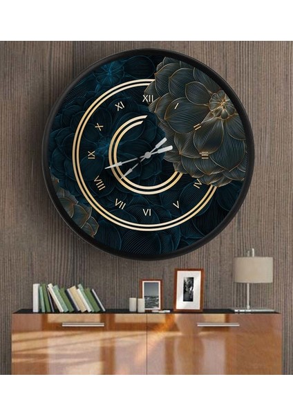 Dekoratif 3D Baskı Yuvarlak Duvar Saati-66