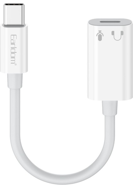 Earldom OT101 Iphone 15 Serisi ile Uyumlu Type-C To Lightning Dönüştürücü - Beyaz 109008