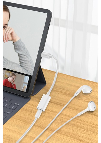 Earldom OT101 Iphone 15 Serisi ile Uyumlu Type-C To Lightning Dönüştürücü - Beyaz 109008