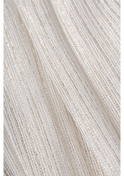 Zümrüt Ekru-Altın Simli Düz Tül Perde (1/3 Sık Pile) fırsatları