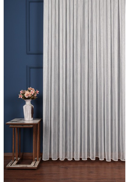 Zümrüt Ekru-Altın Simli Düz Tül Perde (1/2.5 Normal Pile) fiyatları