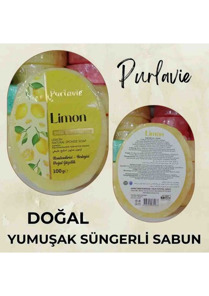 Limon Aromalı Doğal Süngerli Sabun