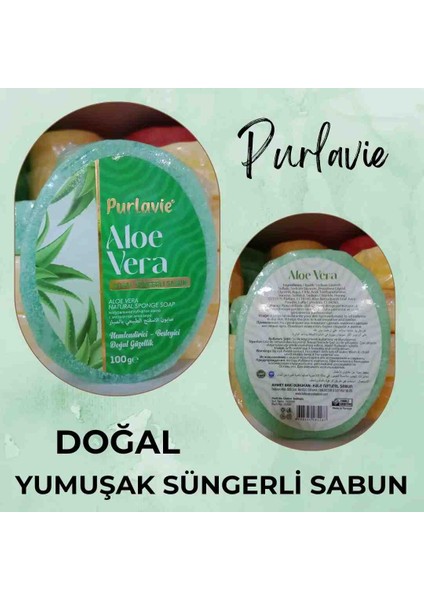 Aloe Vera Özlü Doğal Süngerli Sabun