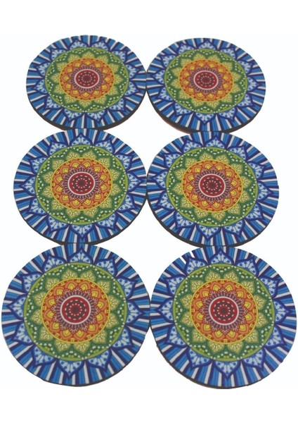 6 Adet Ahşap Desenli Bardak Altlığı Tabanı Eva Kupa Bardak Fincan Altlığı