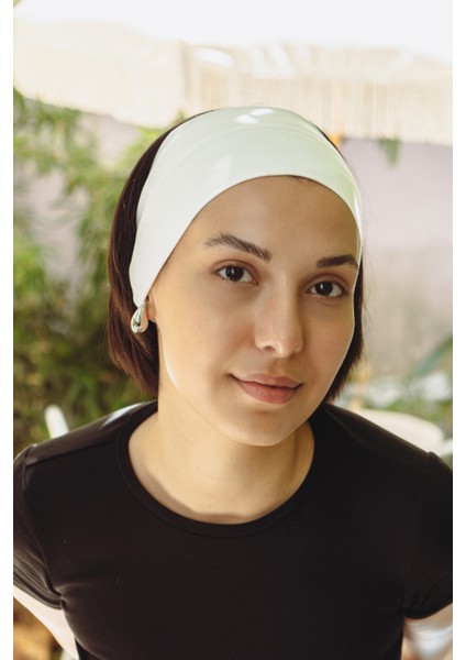 Beyaz Sporcu Bandana, Saç Bandanası, Geniş, Spor Saç Bandı Bandana Buff