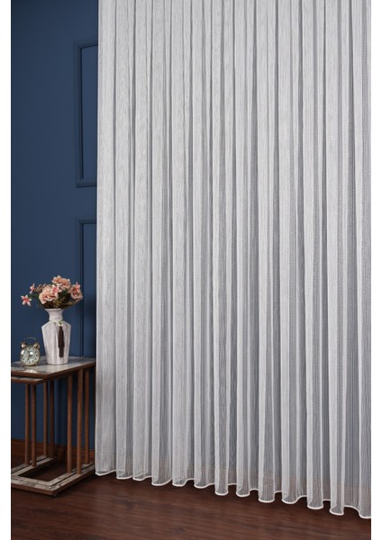 Zümrüt Ekru-Gümüş Simli Düz Tül Perde (1/2.5 Normal Pile) fiyatları