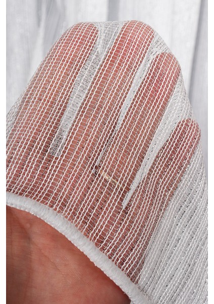 Zümrüt Ekru-Gümüş Simli Düz Tül Perde (1/2.5 Normal Pile) fırsatları