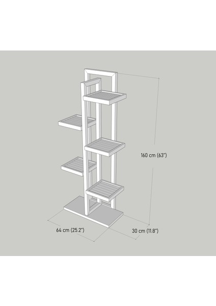 Cvc Wood Çiçeklik-Kitaplık Cvc  Wood