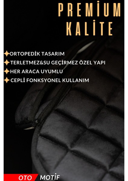 Premium Cepli Koltuk Minderi Ön 2 Koltuk Seti-Siyah fiyatları