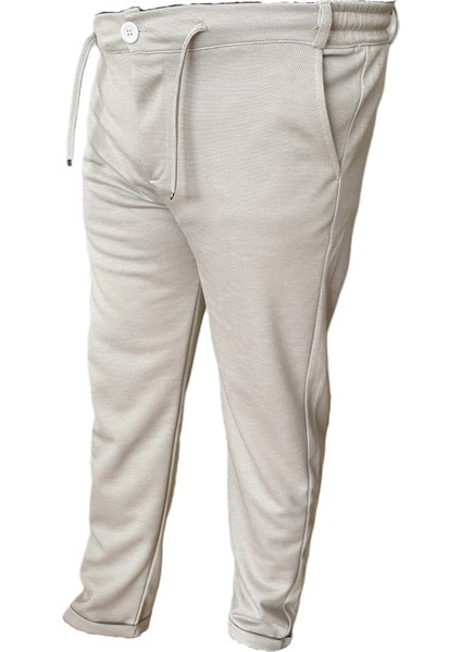 Erkek Rahat Kesim Beli Bağlamalı Yan Cepli Esnek Battal Jogger Pantolon modelleri
