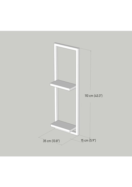 Cvc Wood Raf-Kitaplık Uzun Iki Raflı Cvc Wood