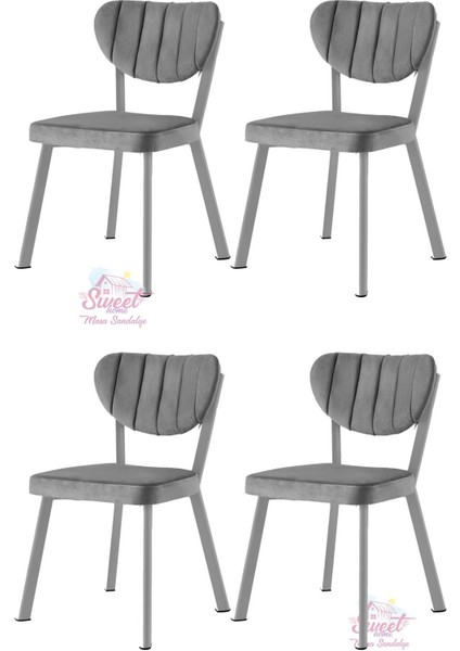 Esinti Metal Sandalye Renkli Ayak 4 Lü Set Cafe,restaurant,mutfak,salon,yemek Odası Sandalyesi