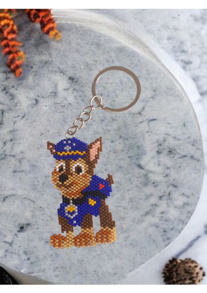 Miyuki Boncuk El Yapımı Paw Patrol Chase Anahtarlık/çanta Süsü