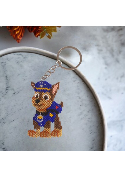 Miyuki Boncuk El Yapımı Paw Patrol Chase Anahtarlık/çanta Süsü