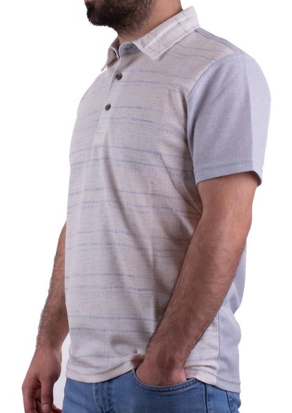 2281BB Gri Polo Yaka Erkek T-Shirt modelleri