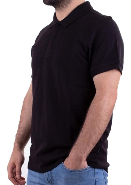 2277BB Siyah Polo Yaka Erkek T-Shirt modelleri
