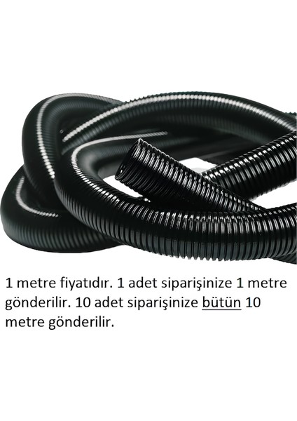 8,5 mm Yarıklı Spiral Hortum Kablo Gizleme Izolasyon Borusu Esnek Siyah