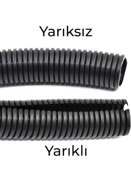 12 mm Yarıklı Spiral Hortum Kablo Gizleme Izolasyon Borusu Esnek Siyah