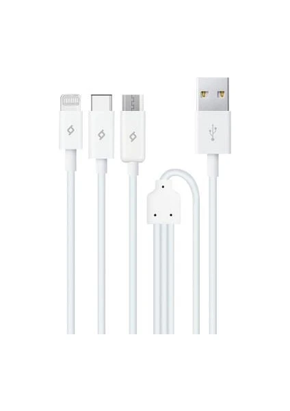 Trio 3'lü Şarj Kablosu  Lightning / Type-C / Micro / Usb-A 2DK7521