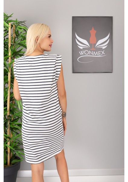 Promod Pumuklu Kumaş Omuz Plise Rahat Kalıp Günlük Gece Elbisesi fırsatları