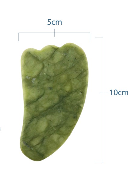 Yeşim Tırtıklı Gua Sha Yüz Masaj Aleti Melek Kanadı Doğal Taş Sertifikalı