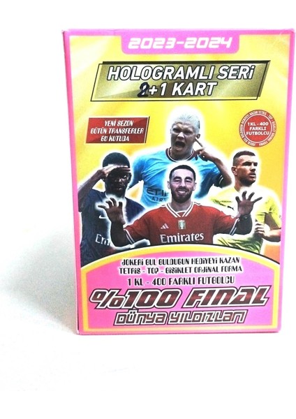 hayal sepeti 100 %Final 2023-24 hologramlı yeni Transferler Futbol Kartları 3x200 toplam 600 adet