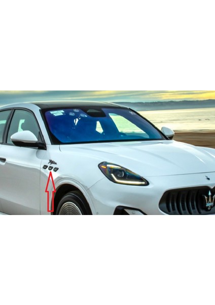 Maserati Folgore Çamurluk Siyah Abs Yazı Logo Amblem Seti fiyatları