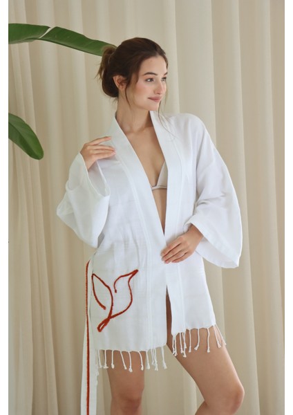 Pamuk Dokuma Tasarım Mini Kimono