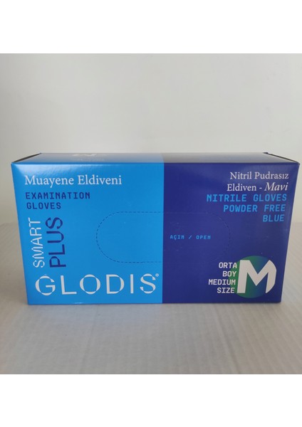 Nitril Pudrasız Mavi Eldiven Medium