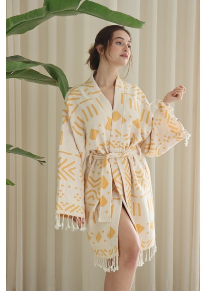 Softline Organik Pamuk  Dokuma  Tasarım Plaj Kıyafeti/kaftan /kimono /desing Caftan