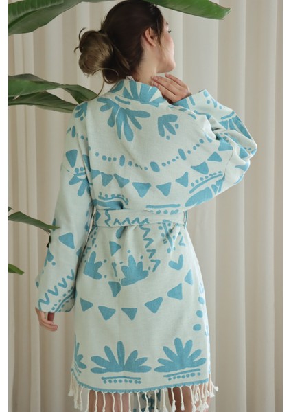 Softline Organik Pamuk  Dokuma  Tasarım Plaj Kıyafeti/kaftan /kimono /desing Caftan