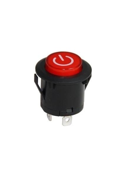 Rocker Buton (Power Işaretli) (26 Mm) Kırmızı