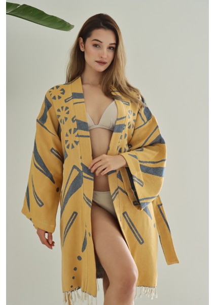 Softline Organik Pamuk Dokuma Tasarım Plaj Kıyafeti/kaftan /kimono /desing Caftan