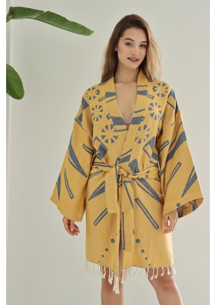 Softline Organik Pamuk Dokuma Tasarım Plaj Kıyafeti/kaftan /kimono /desing Caftan