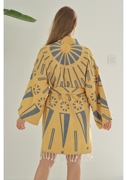 Softline Organik Pamuk Dokuma Tasarım Plaj Kıyafeti/kaftan /kimono /desing Caftan