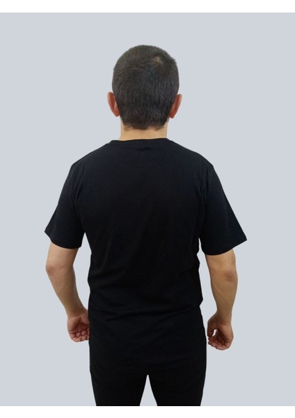 Erkek Youare Sıfır Yaka Basic Siyah Tişört modelleri