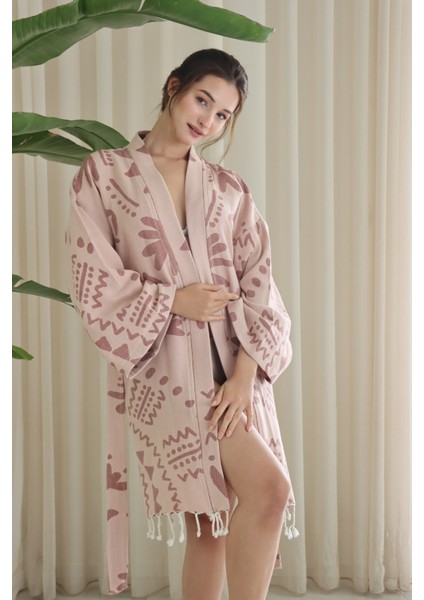 Softline Organik Pamuk Dokuma Tasarım Plaj Kıyafeti/kaftan /kimono /desing Caftan