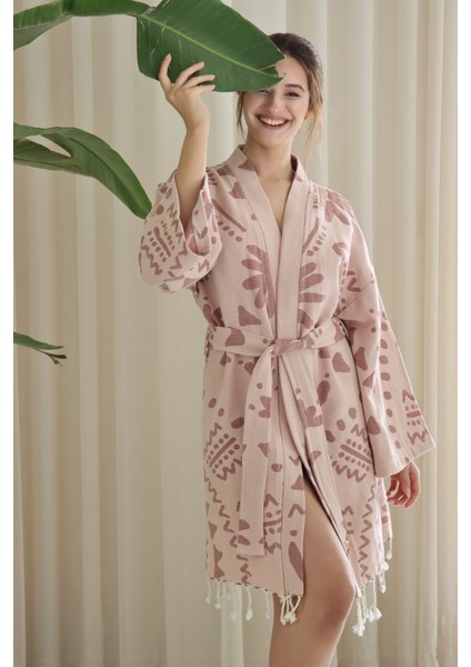 Softline Organik Pamuk Dokuma Tasarım Plaj Kıyafeti/kaftan /kimono /desing Caftan