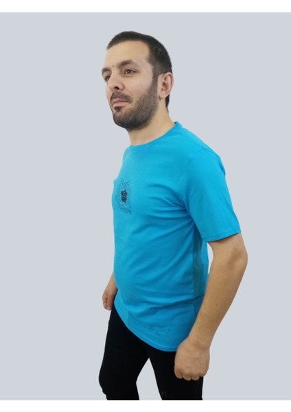 Erkek Youare Sıfır Yaka Basic Turkuaz Tişört fiyatları