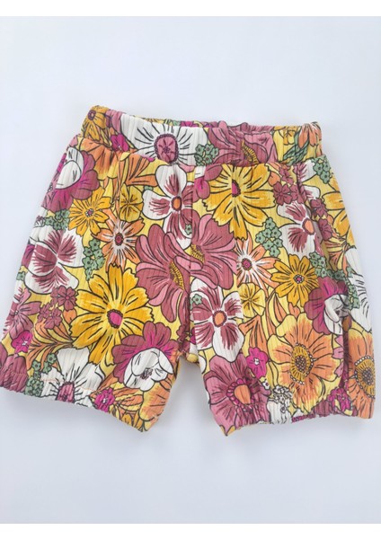 Kız Çocuk Askılı Tişort Bürümcük Şort Ikili Takım Çiçek Nakışlı Turuncu Pembe Renk Seçenekleri modelleri