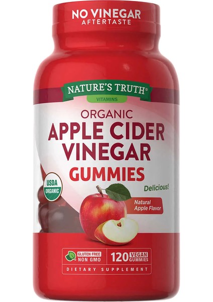 Organic Apple Cider Vinegar 500 Mg 120 Gummies