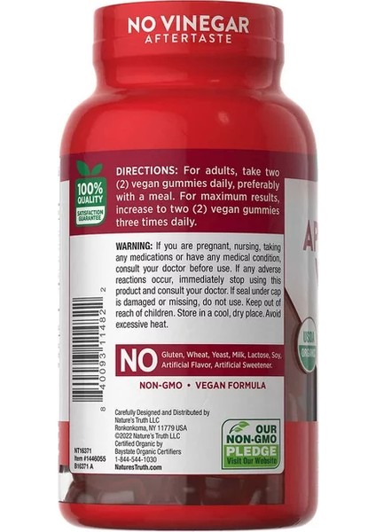 Organic Apple Cider Vinegar 500 Mg 120 Gummies modelleri