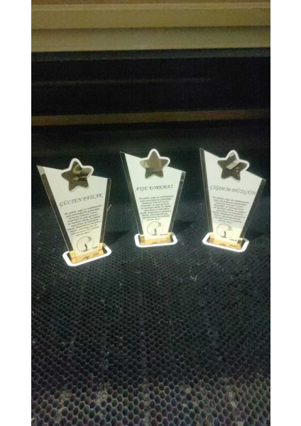 Yıldızlı Pleksi ve Ahşap Plaket Isme Özel fiyatları