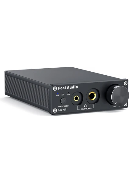 Fosi Audio Dac-Q5 Hifi 2.0 Mini Kod Çözücü Stereo Ses Kod Çözücü Dac Girişi Usb/koaksiyel/optik Rca/kulaklıklar Için Amplifikatör, 24 BIT/192KHZ