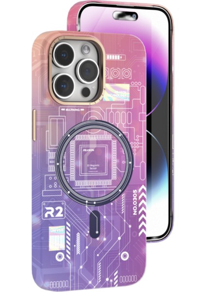 Apple iPhone 14 Pro Neo+ Mor Magsafe Silikon Kılıf