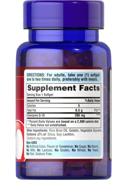 Puritan’s Pride Co Q-10 200 Mg 60 Softgels