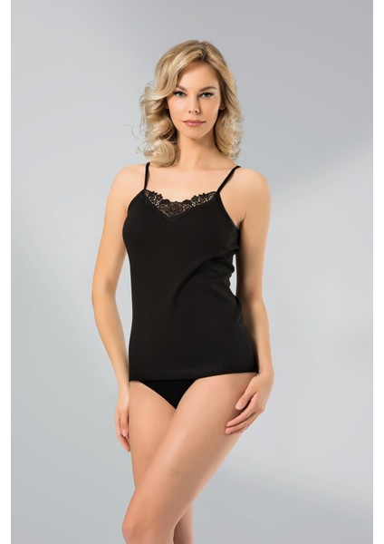 Kadın Ribana Ip Askılı Güpürlü Atlet 228 - 6 Adet