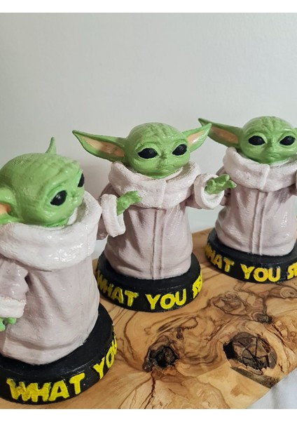 Baby Yoda 3D Renkli Figür 9 cm