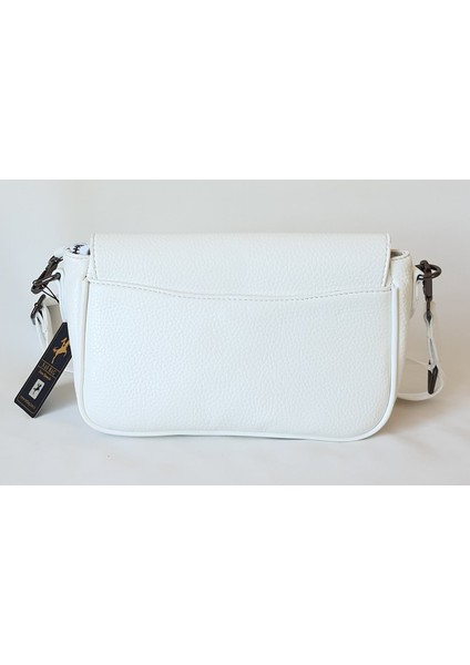 1352 Model Nas Bag Beyaz Renk Silan Desen Kadın Omuz Çantası