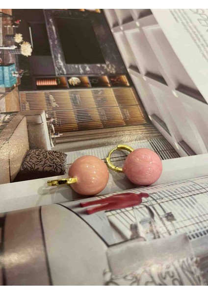 Yüksek Kalite Çelik Pembe Küre Sallantılı Küpe fiyatları